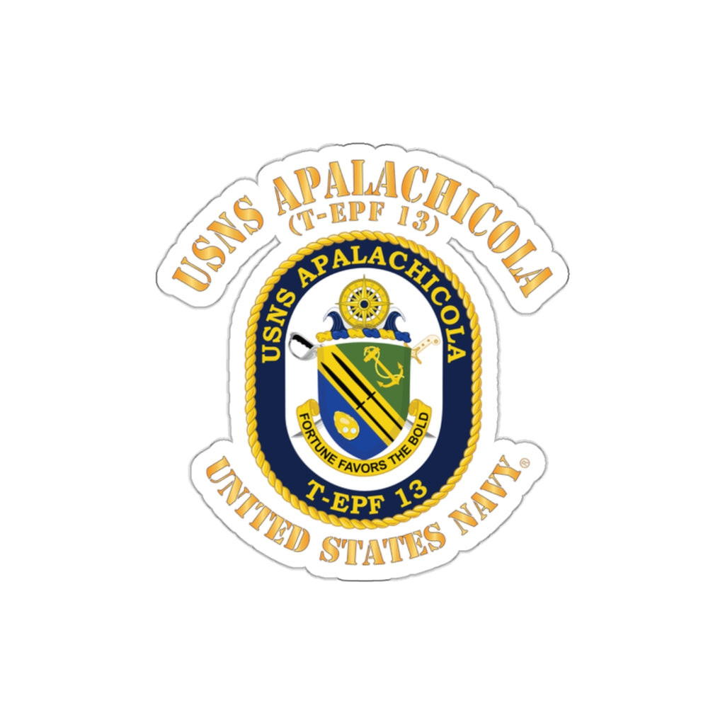 Die-Cut Vinyl Sticker - Navy - USNS Apalachicola (T-EPF 13)
