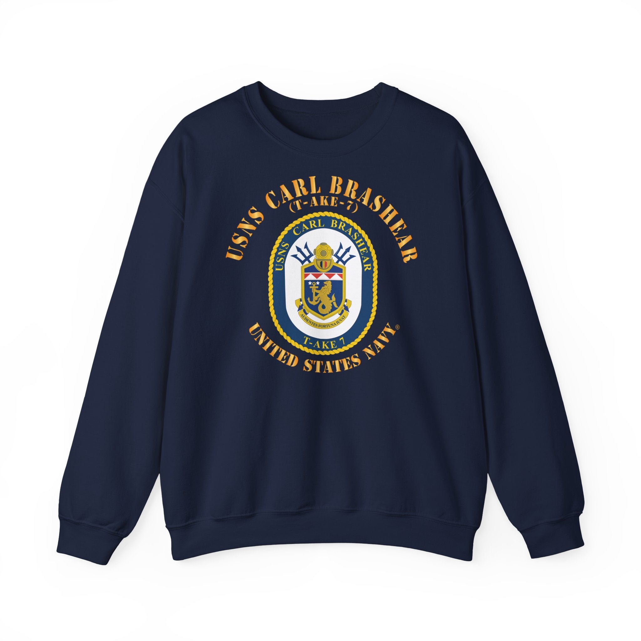 Unisex Heavy Blend™ Crewneck Sweatshirt - Navy - USNS Carl Brashear (T-AKE 7)