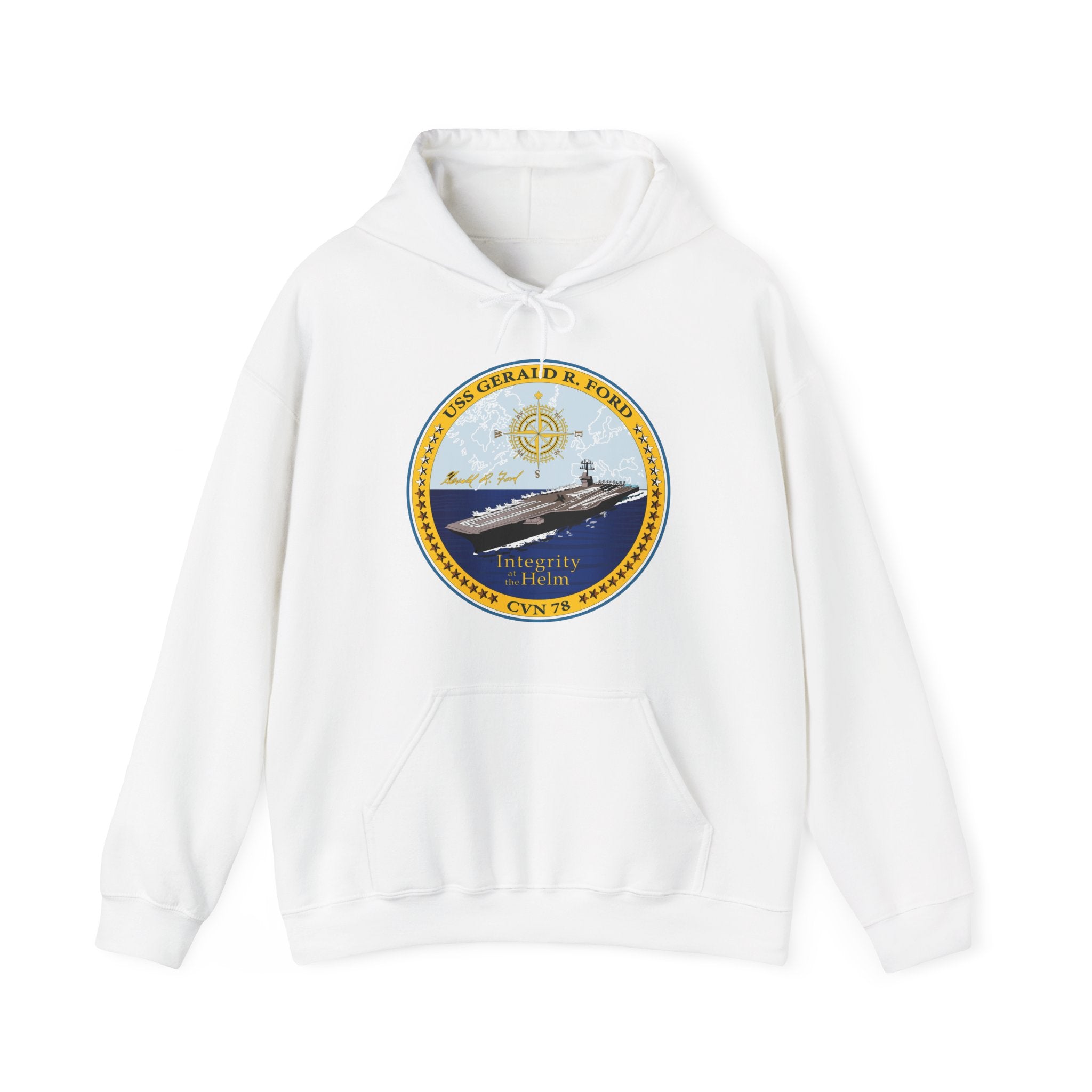 Unisex Heavy Blend™ Hoodies - Navy - USS Gerald R. Ford (CVN-78) wo txt