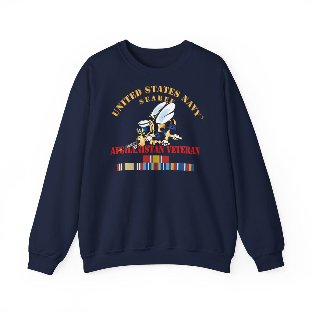 Unisex Heavy Blend™ Crewneck Sweatshirt - Navy - Seabee - Afghanistan Veteran