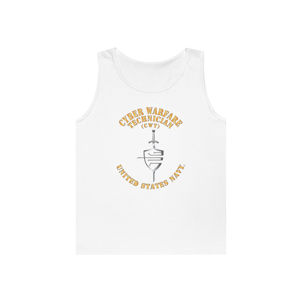 Unisex Heavy Cotton Tank Top - Navy - Rate - Cyber Warfare Technician (CWT)