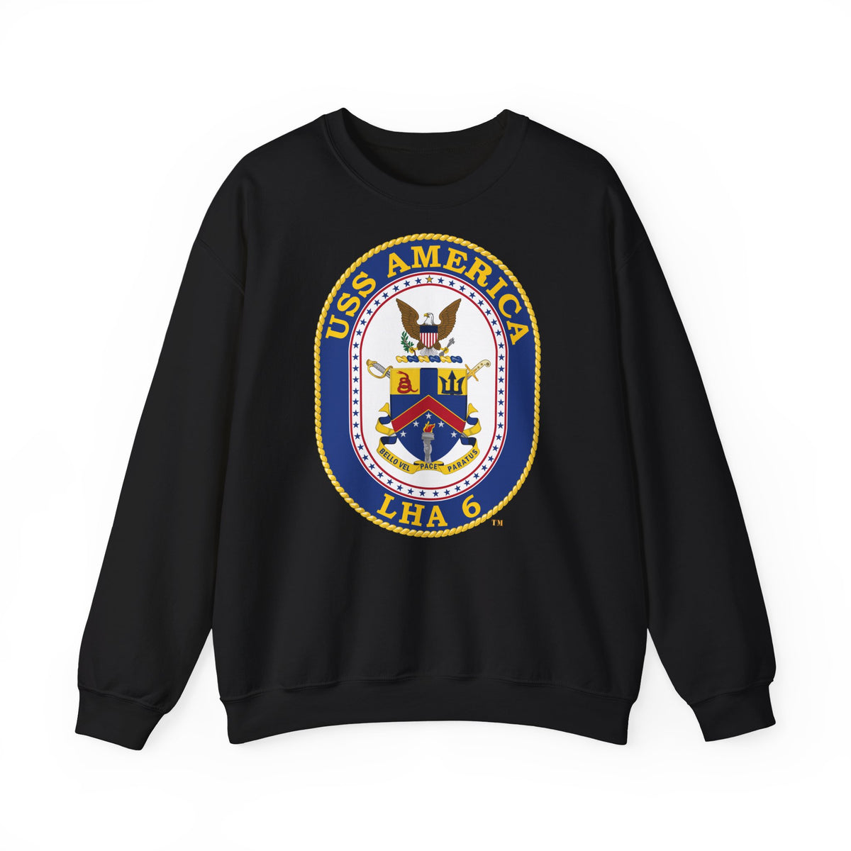 Unisex Heavy Blend™ Crewneck Sweatshirt - Navy - USS America (LHA-6) wo txt