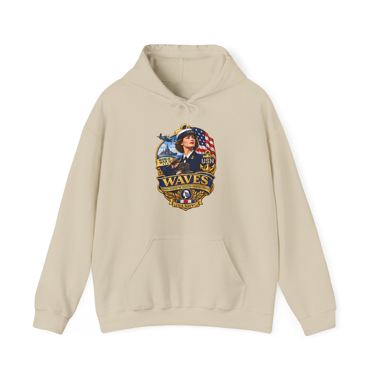 Unisex Heavy Blend™ Hoodies - WAVES - Women Accepted for Volunteer Emergency Service WWII - 3D - Enhanced
