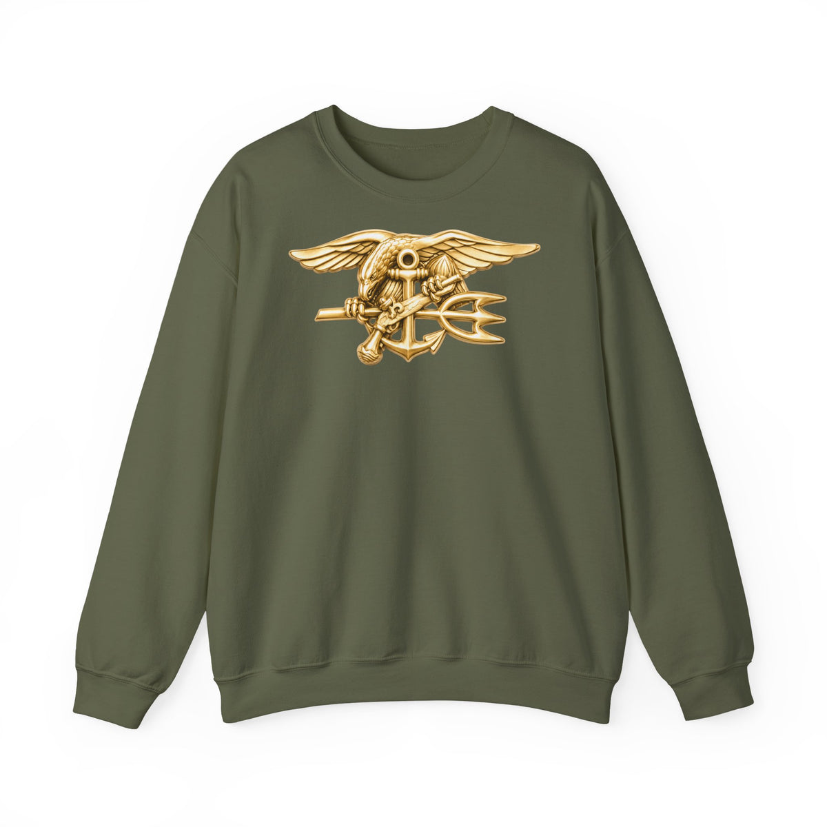 Unisex Heavy Blend™ Crewneck Sweatshirt - Navy - Badge - Special Warfare insignia wo txt - 3D - Enhanced