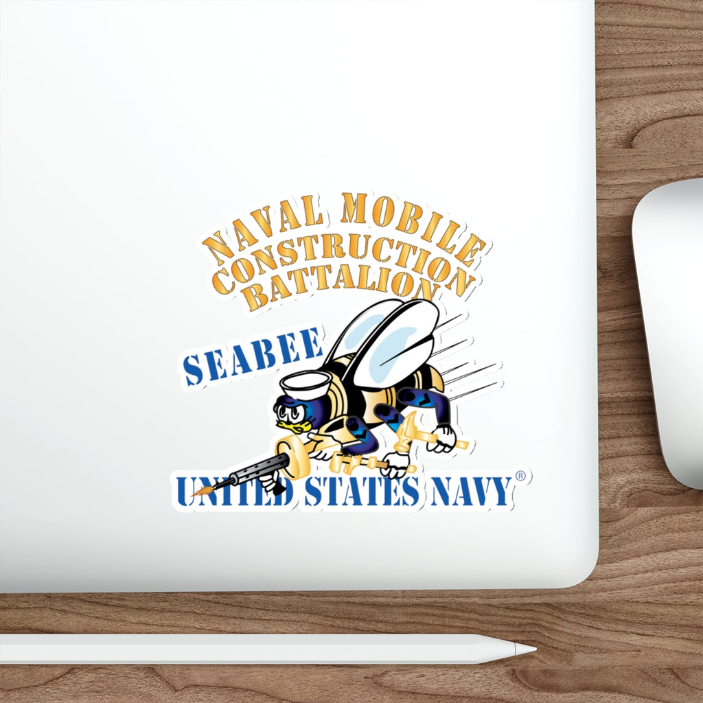 Die-Cut Vinyl Sticker - Navy - Seabee