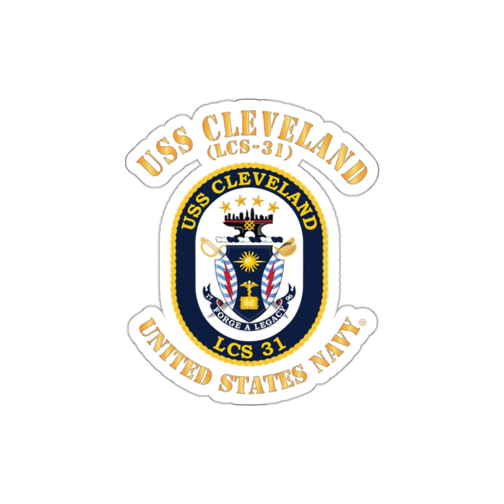 Die-Cut Vinyl Sticker - Navy - USS Cleveland (LCS-31)