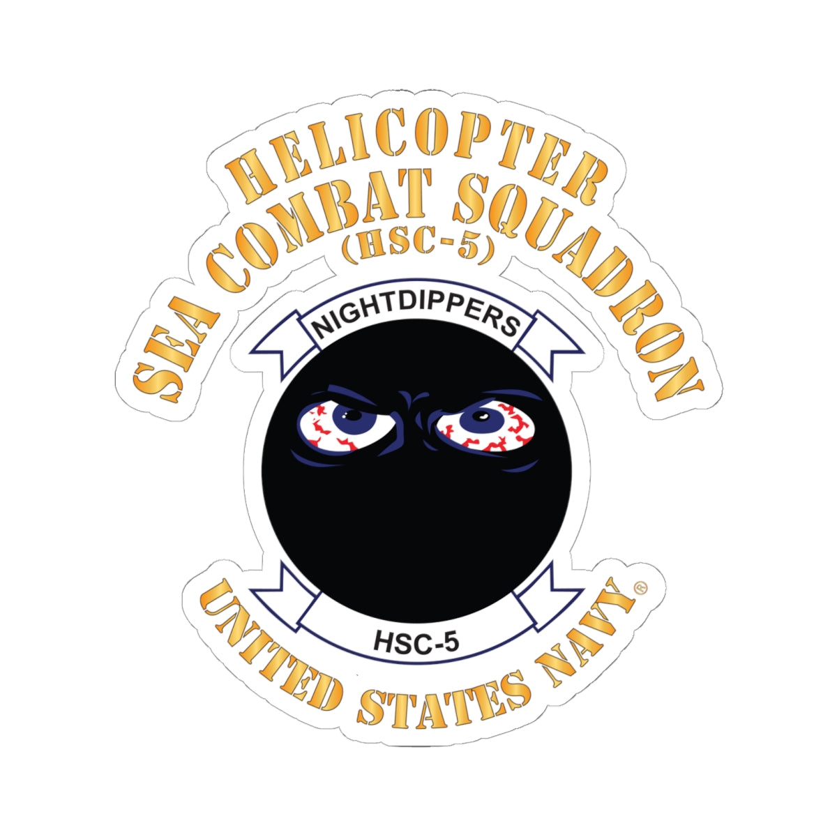 Kiss-Cut Stickers - Navy - Helicopter Sea Combat Squadron 5 (HSC-5)