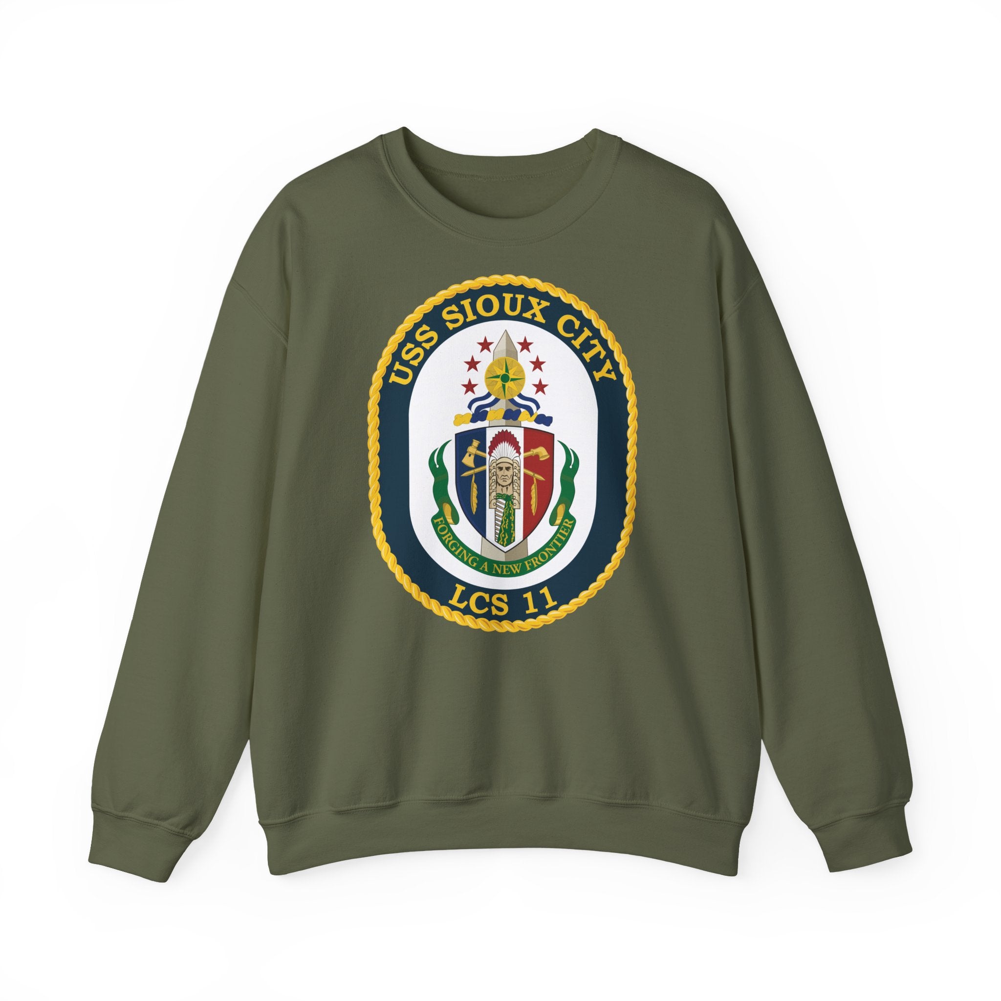 Unisex Heavy Blend™ Crewneck Sweatshirt - Navy - USS Sioux City (LCS-11) wo Txt