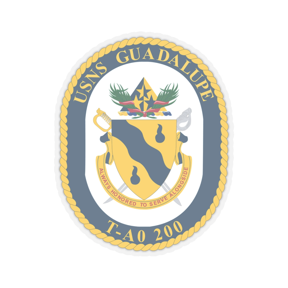 Kiss-Cut Stickers - Navy - USNS Guadalupe (T-AO 200) wo txt X 300