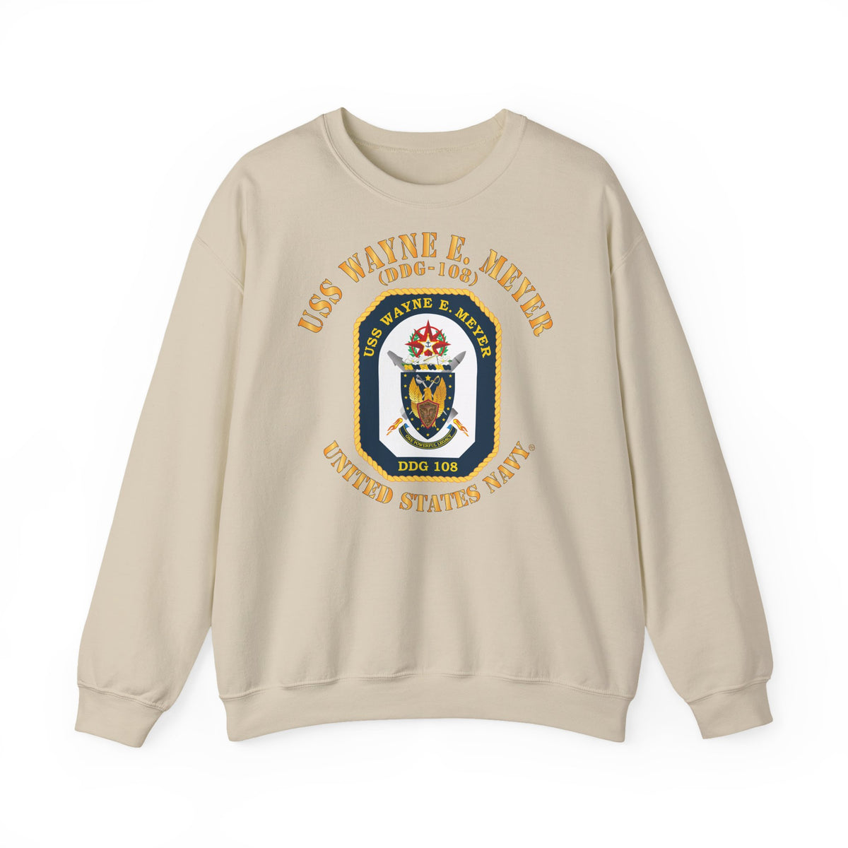 Unisex Heavy Blend™ Crewneck Sweatshirt -  Navy - USS Wayne E. Meyer (DDG-108) X 300