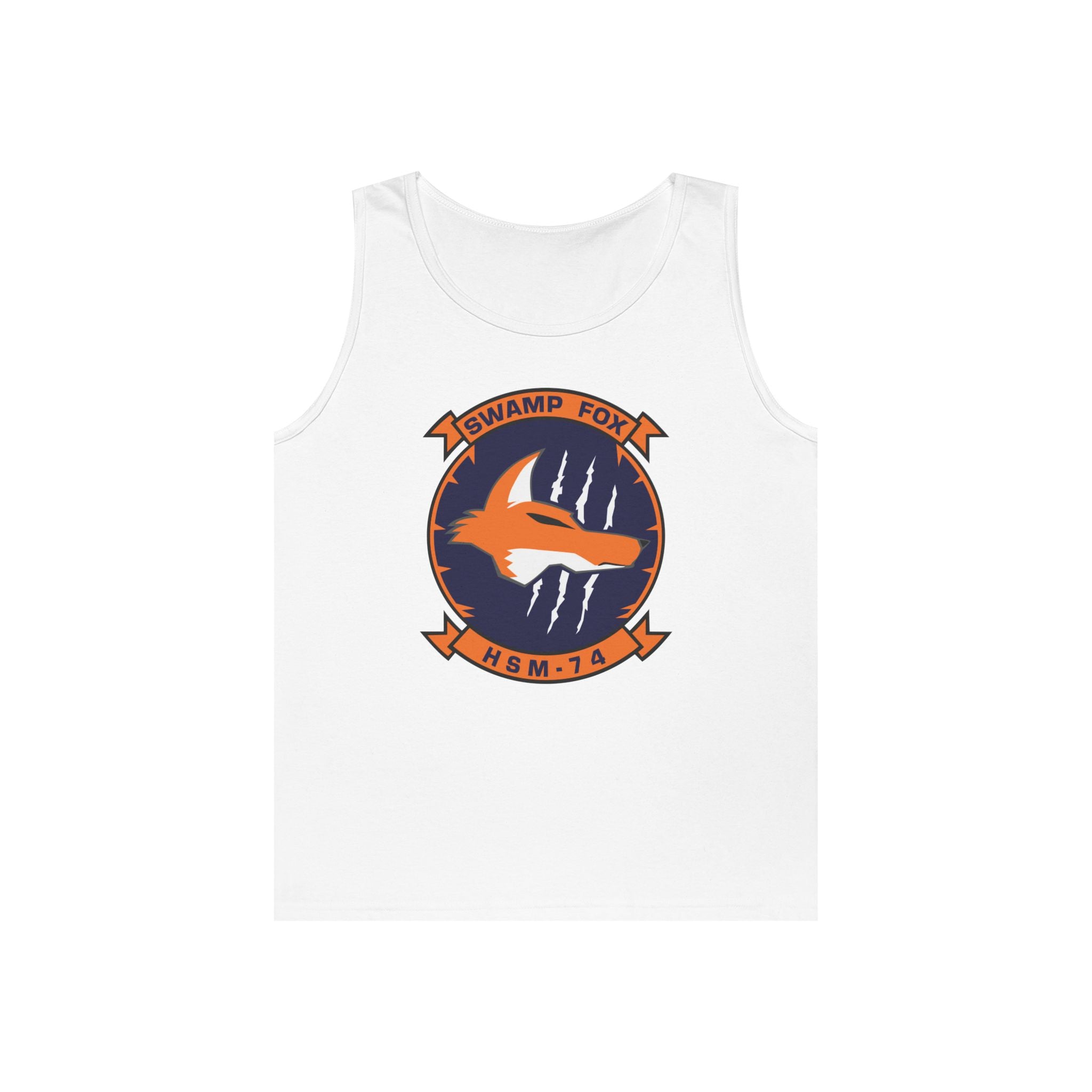 Unisex Heavy Cotton Tank Top - Navy - Helicopter Maritime Strike Seven Four (HSM-74) wo txt