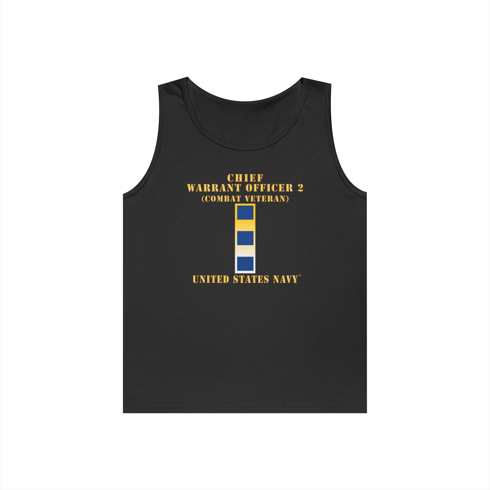 Unisex Heavy Cotton Tank Top - Navy - Chief Warrant Officer 2 - CW02 - Combat Veteran