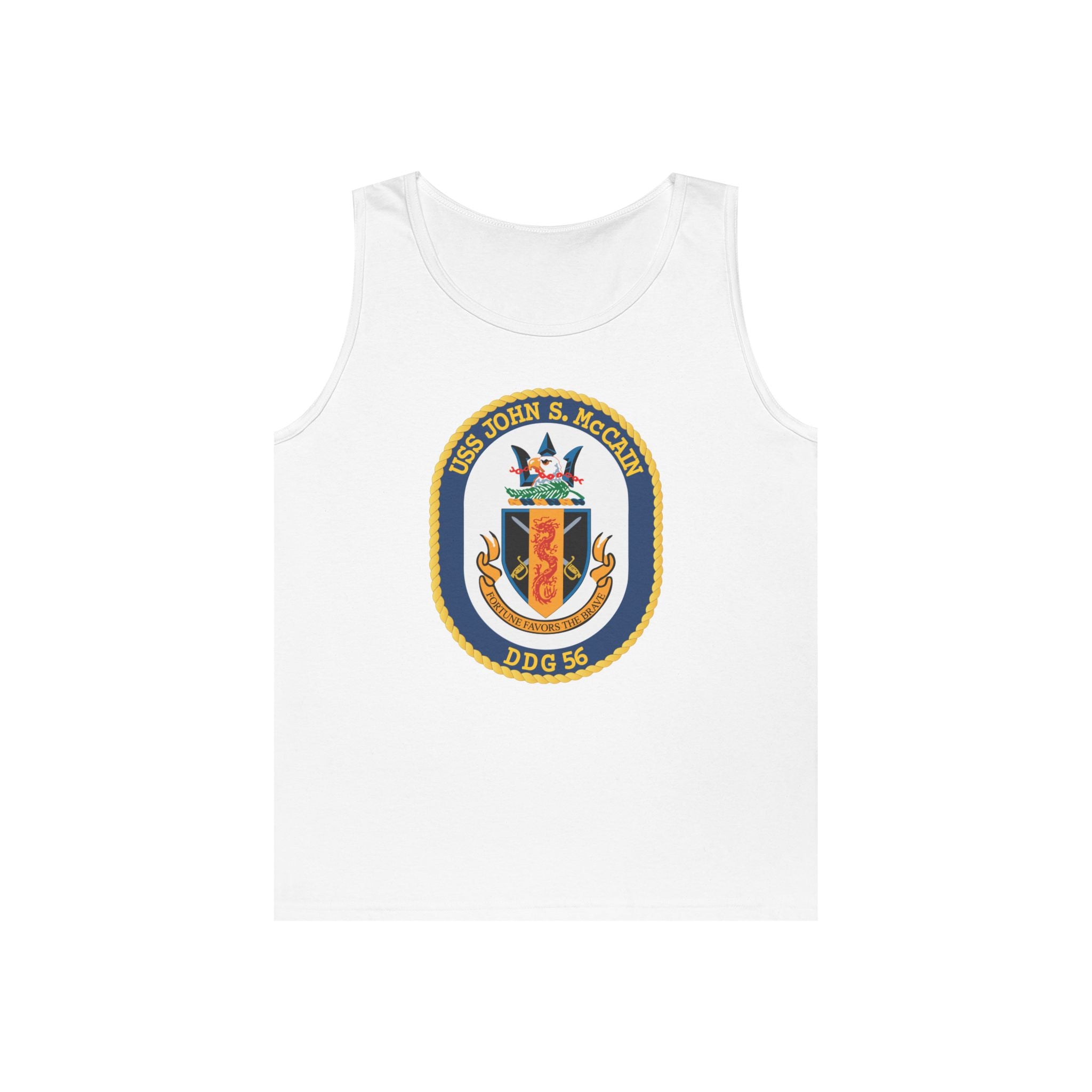 Unisex Heavy Cotton Tank Top - Navy - USS John S. McCain (DDG-56) wo txt