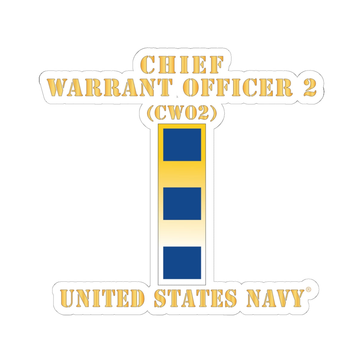 Kiss-Cut Stickers - Navy - Chief Warrant Officer 2 - CW02