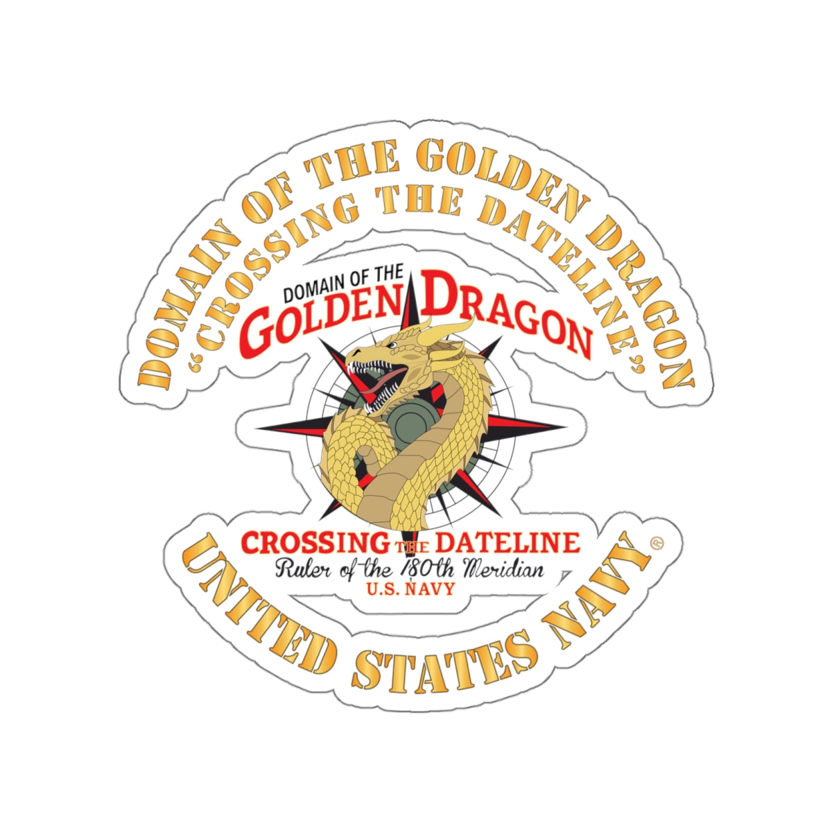 Die-Cut Vinyl Sticker - Navy - Domain of the Golden Dragon