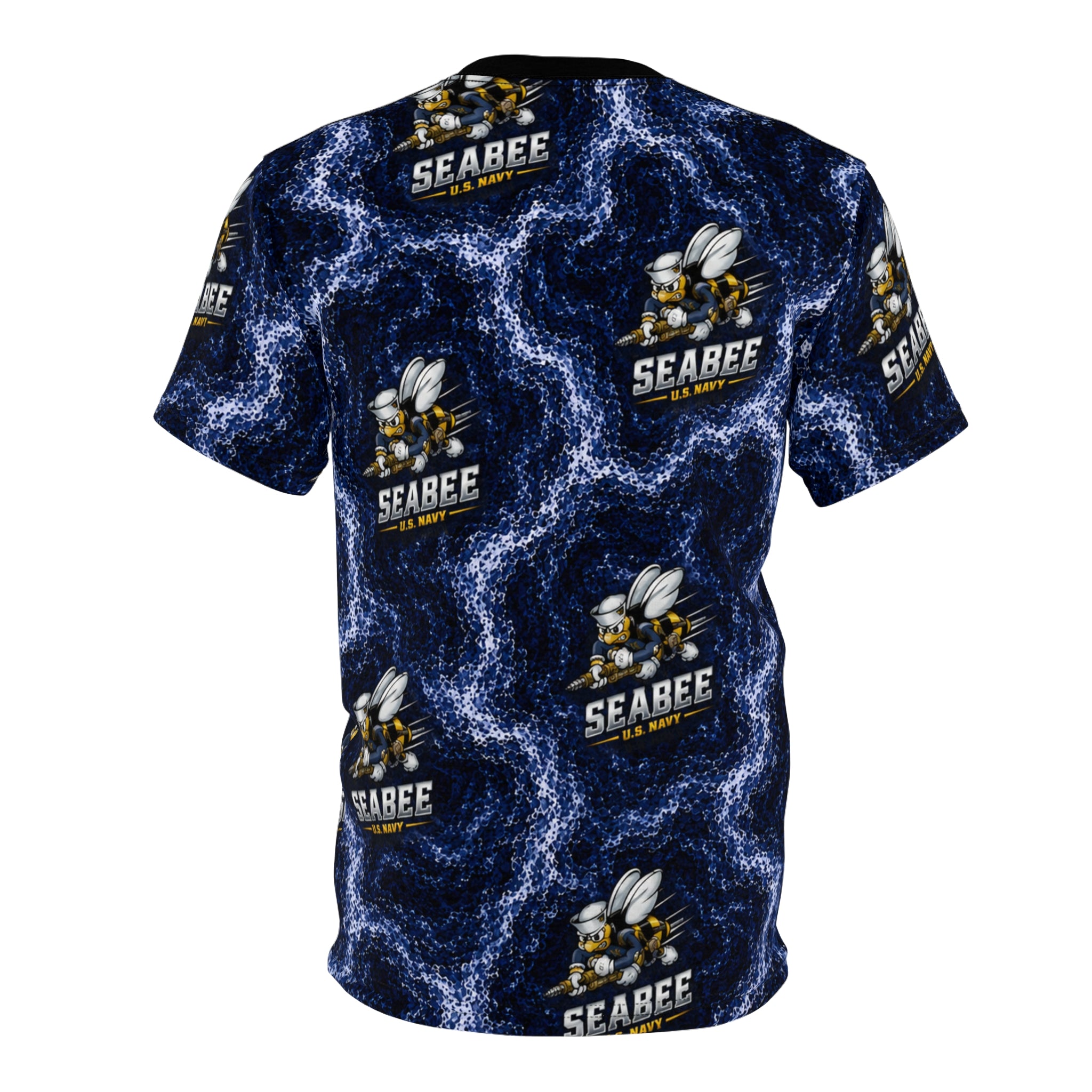 All-Over Print Tee — Navy Wave Military Shirt - Navy Seabees