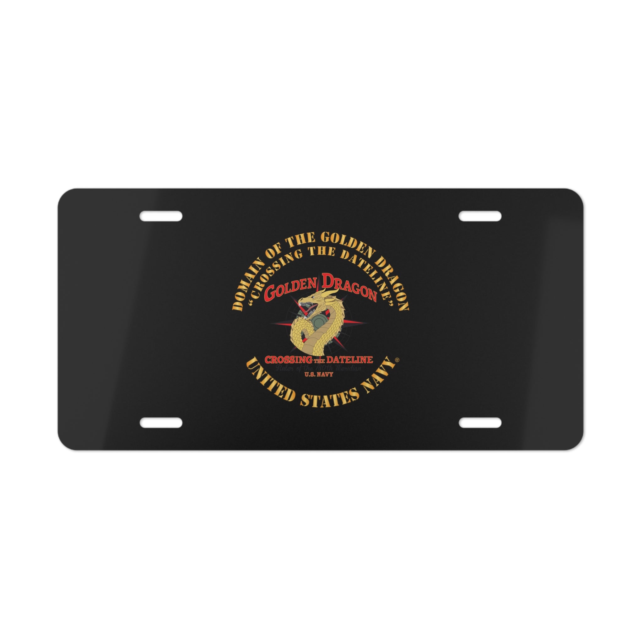 Vanity License Plate - Navy - Domain of the Golden Dragon