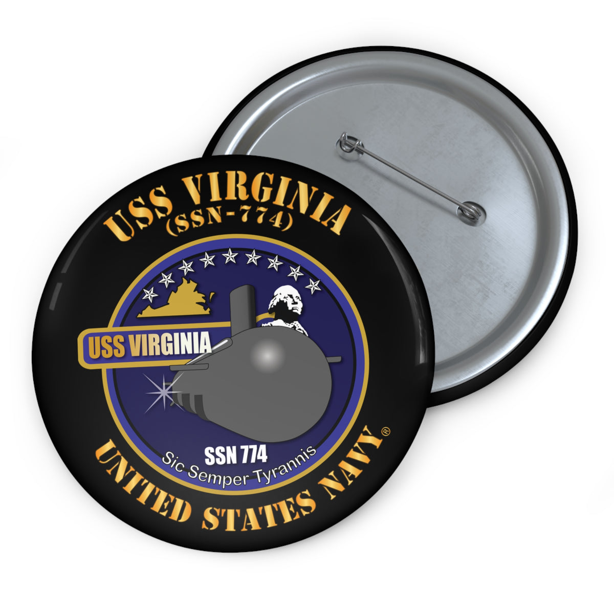 Pin Button - Navy - USS Virginia (SSN-774) X 300