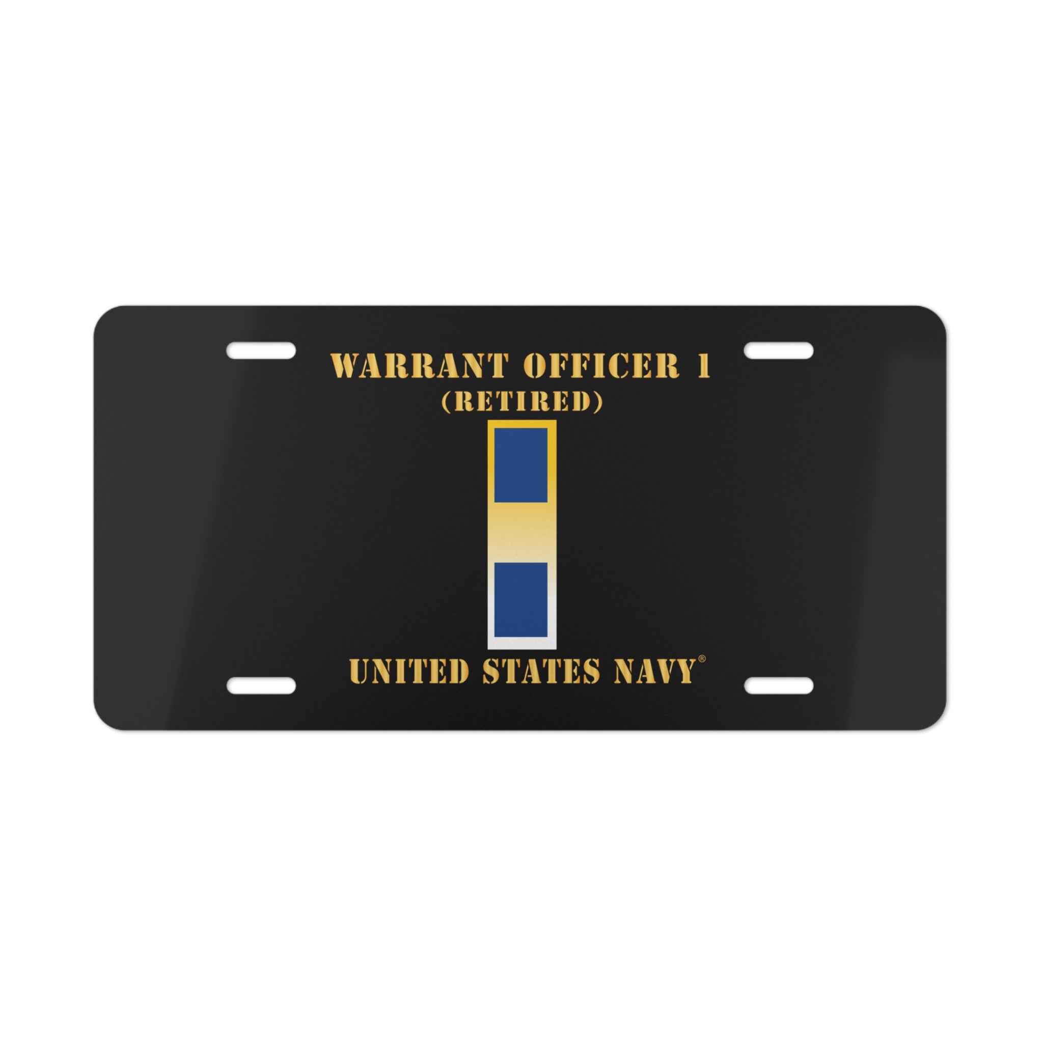 Vanity License Plate - Navy - Warrant Officer 1 - Retired