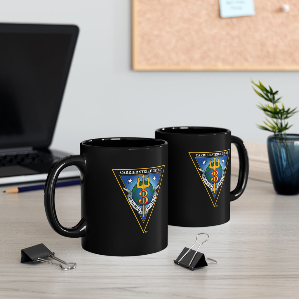 Black Mug (11oz, 15oz) - Navy - Carrier Strike Group 3 (CSG-3) wo txt