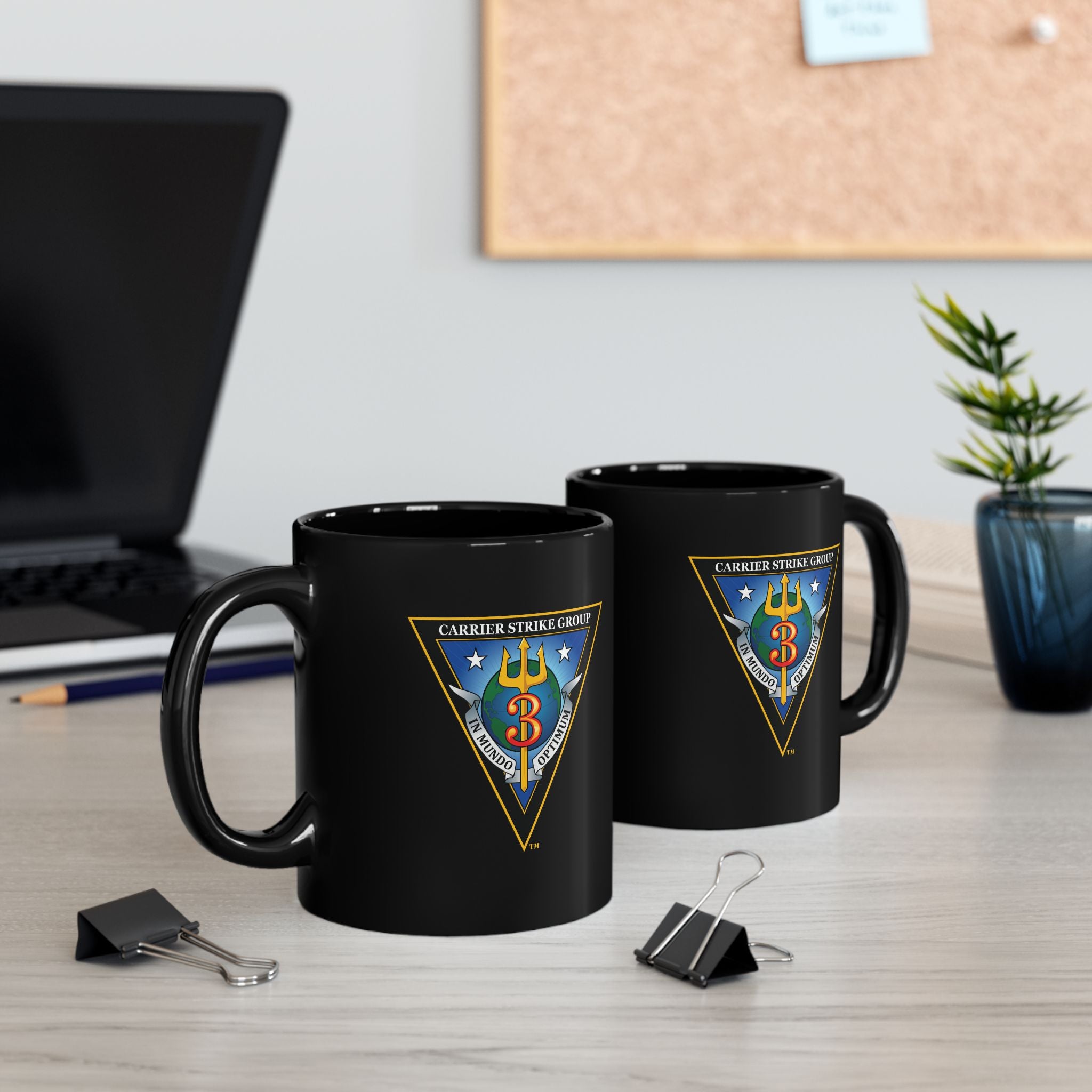 Black Mug (11oz, 15oz) - Navy - Carrier Strike Group 3 (CSG-3) wo txt