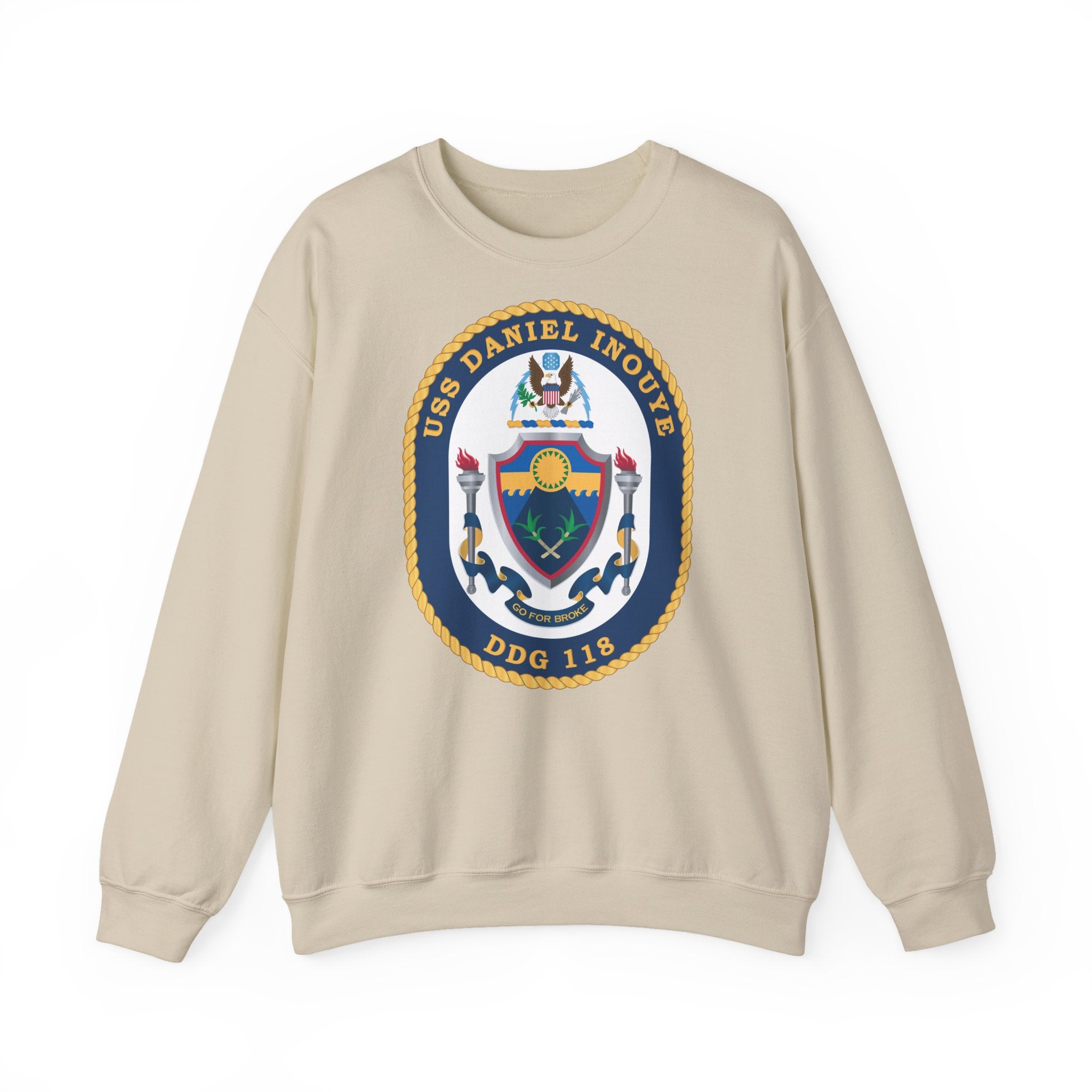 Unisex Heavy Blend™ Crewneck Sweatshirt - Navy - USS Daniel Inouye (DDG-118) wo txt