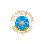 Kiss-Cut Vinyl Decal - USS Dwight D. Eisenhower (CVN-69) Crest with Txt