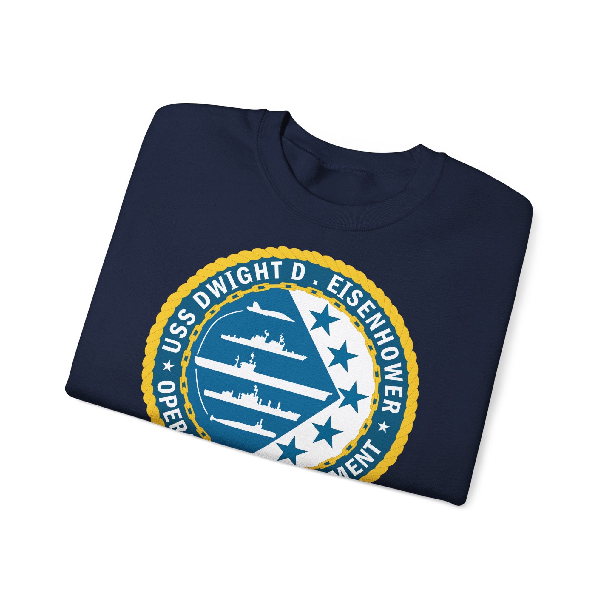 Unisex Heavy Blend™ Crewneck Sweatshirt - Navy - USS Dwight D. Eisenhower (CVN-69) - Operations Department wo txt