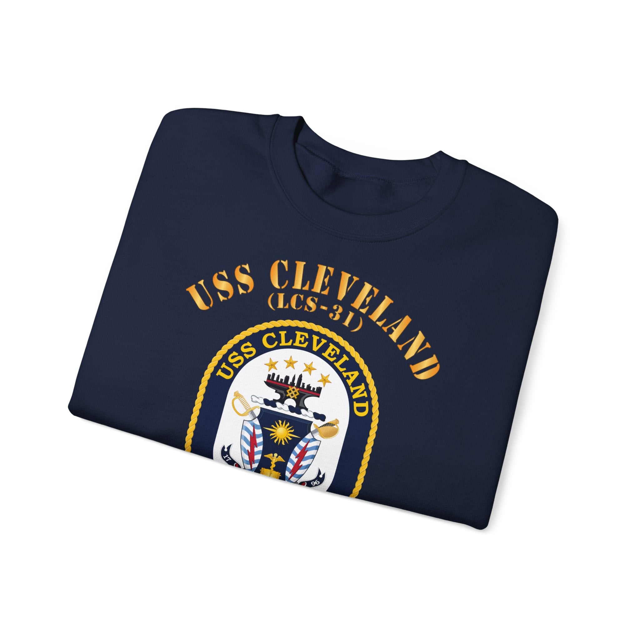 Unisex Heavy Blend™ Crewneck Sweatshirt - Navy - USS Cleveland (LCS-31)