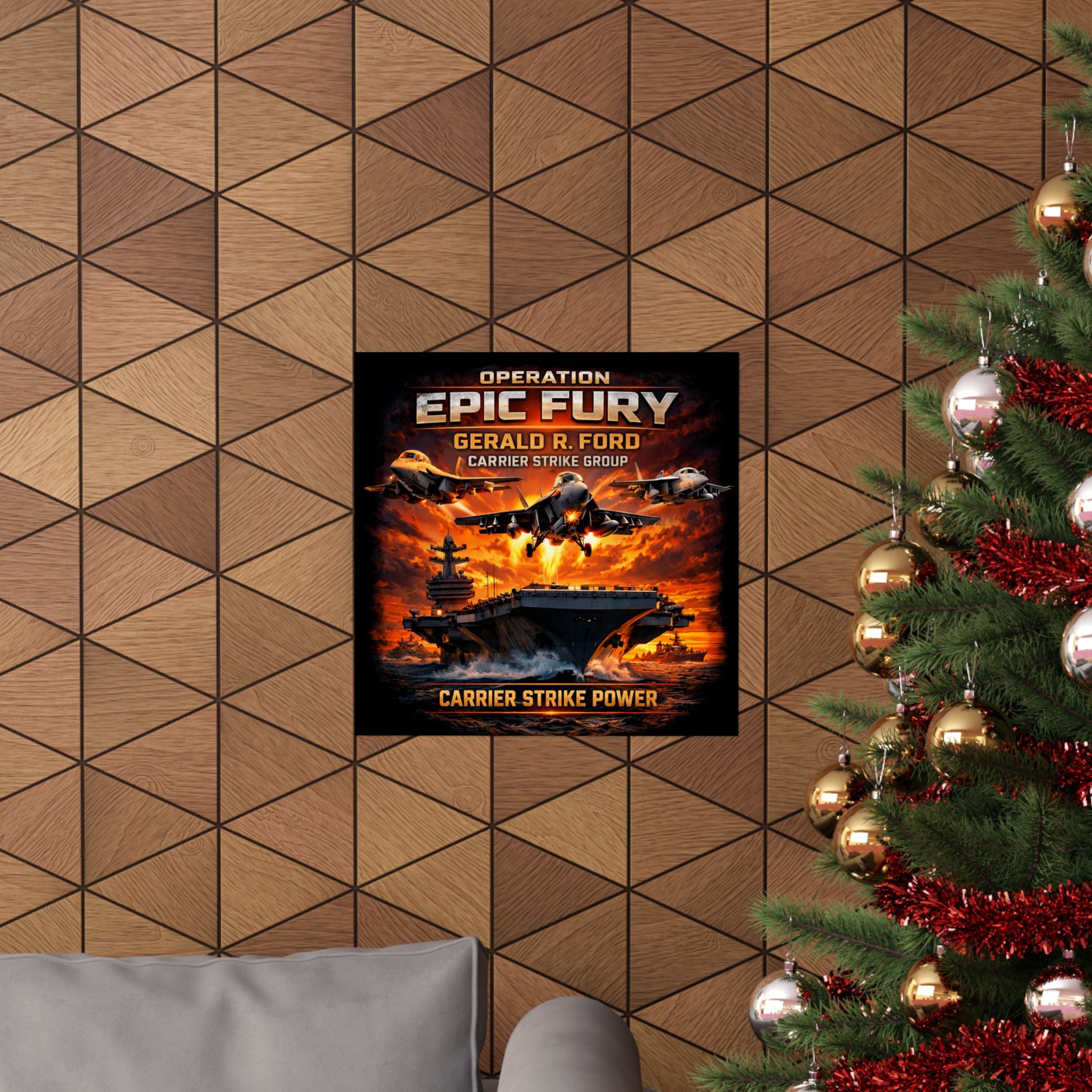 Operation Epic Fury Gerald R. Ford Carrier Strike Power Matte Poster