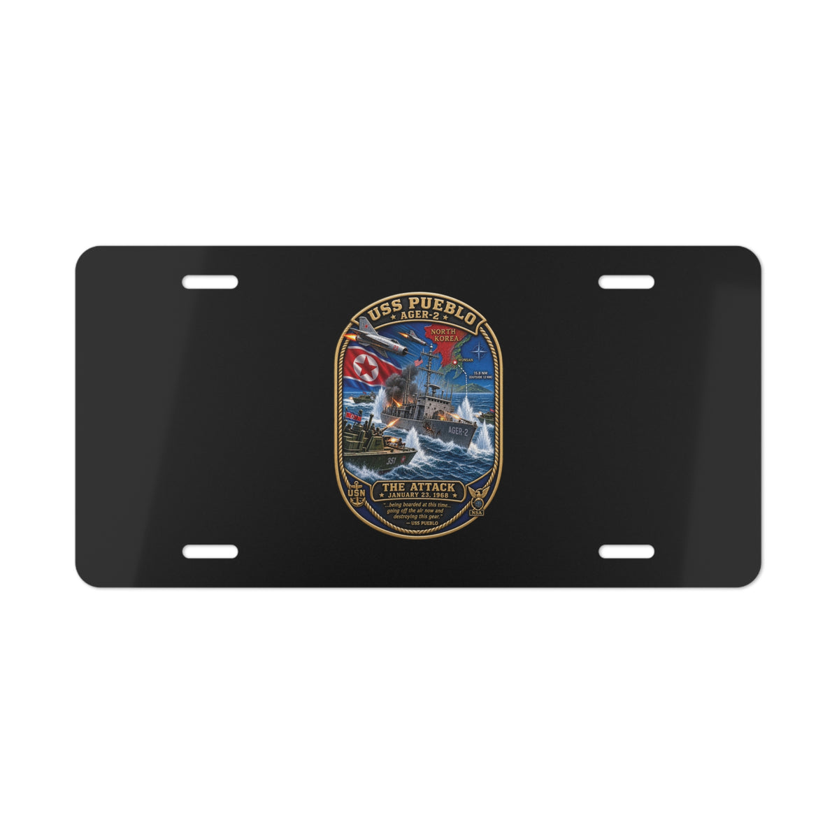 Vanity License Plate - USS Pueblo Attack-Defense Commemorative Patch