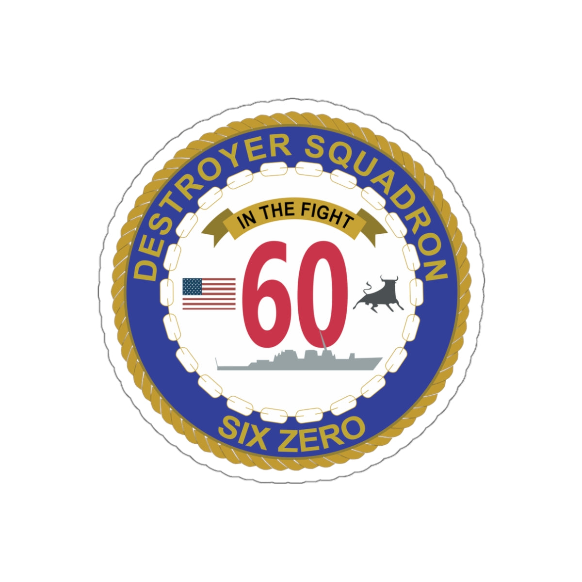Die-Cut Vinyl Sticker - Navy - Destroyer Squadron 60 wo txt