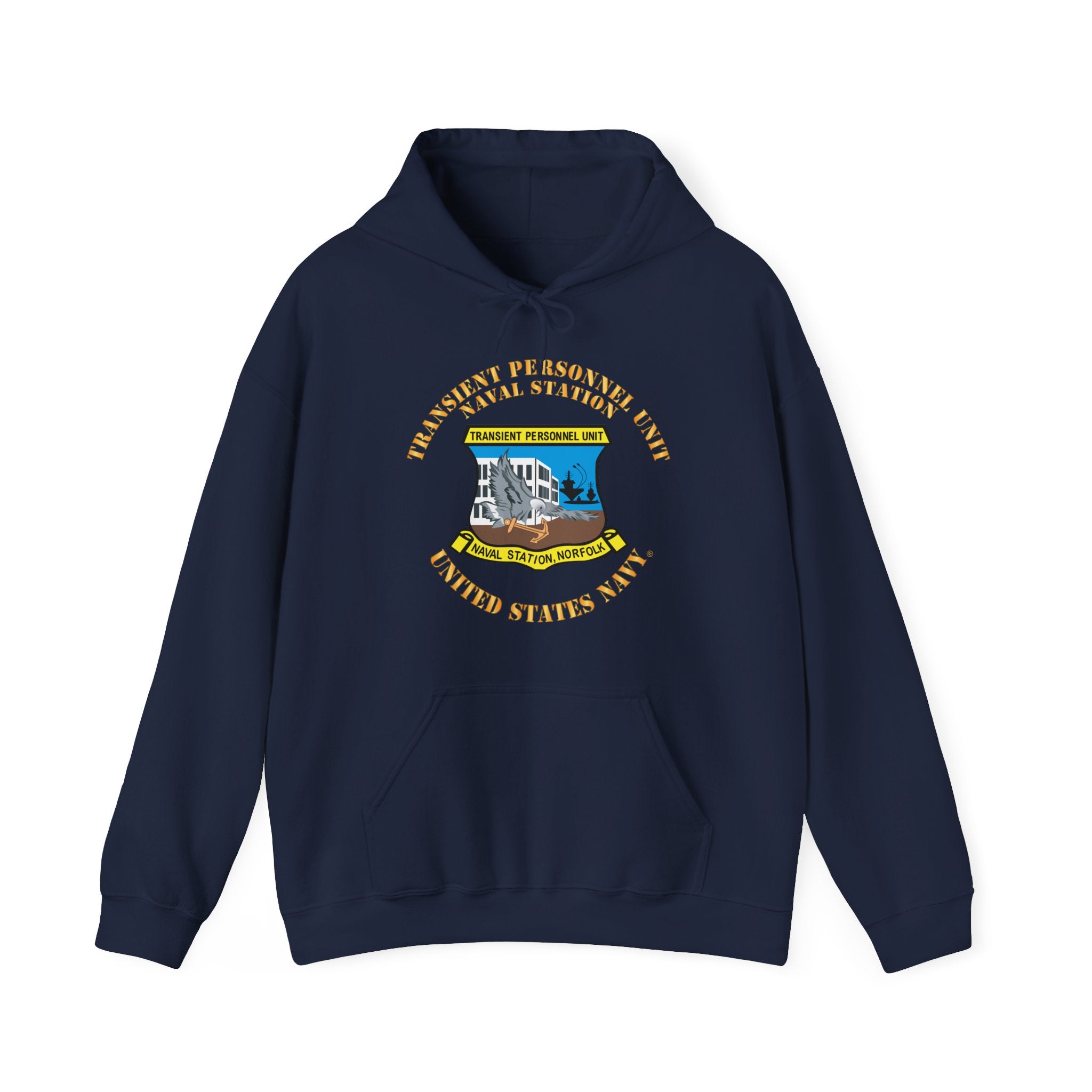 Unisex Heavy Blend™ Hoodies - Navy - Transient Personnel Unit - Naval Station Norfolk