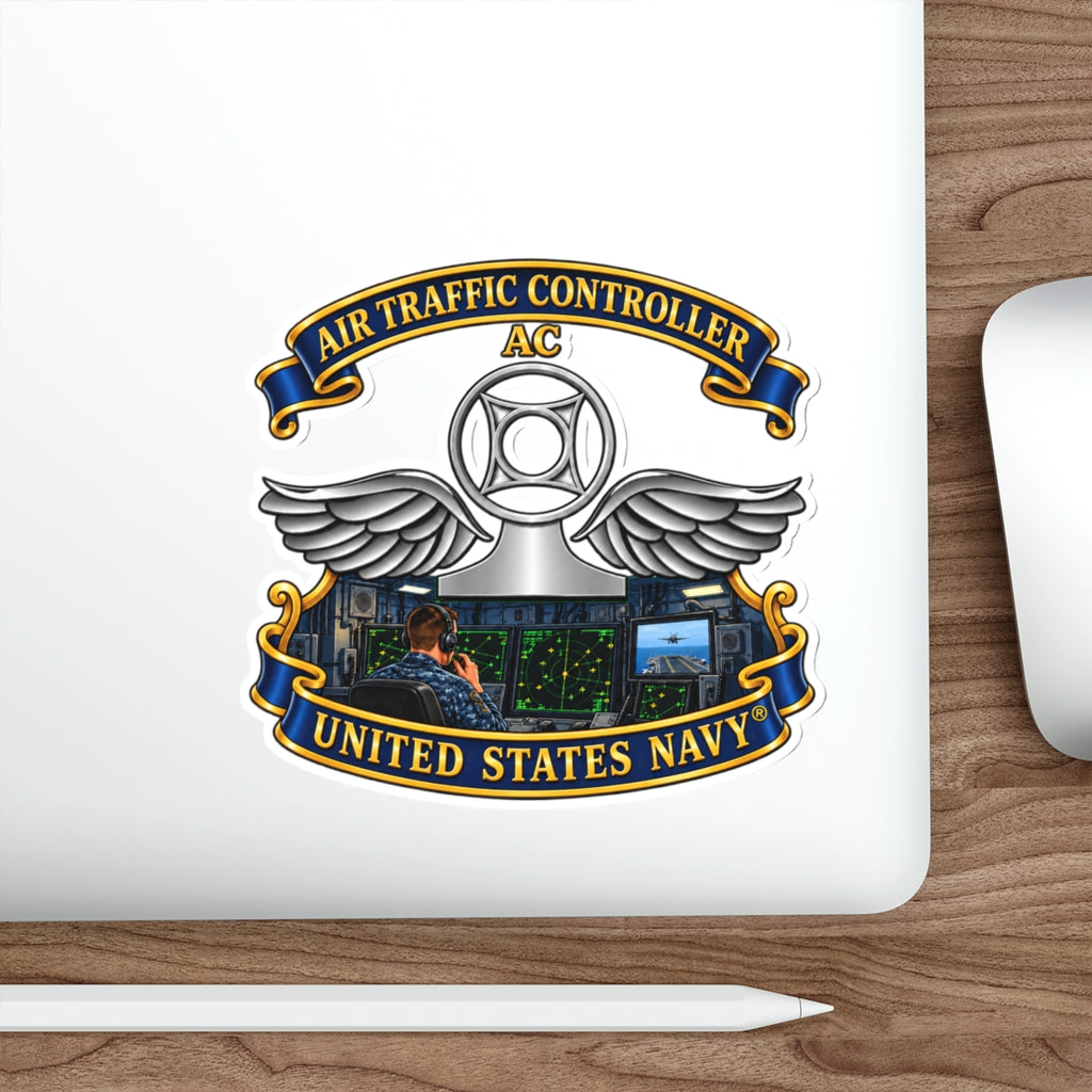 Die-Cut Vinyl Sticker - Navy - Rate - Air Traffic Controller (AC) - Shipboard Version  3D - Enhanced