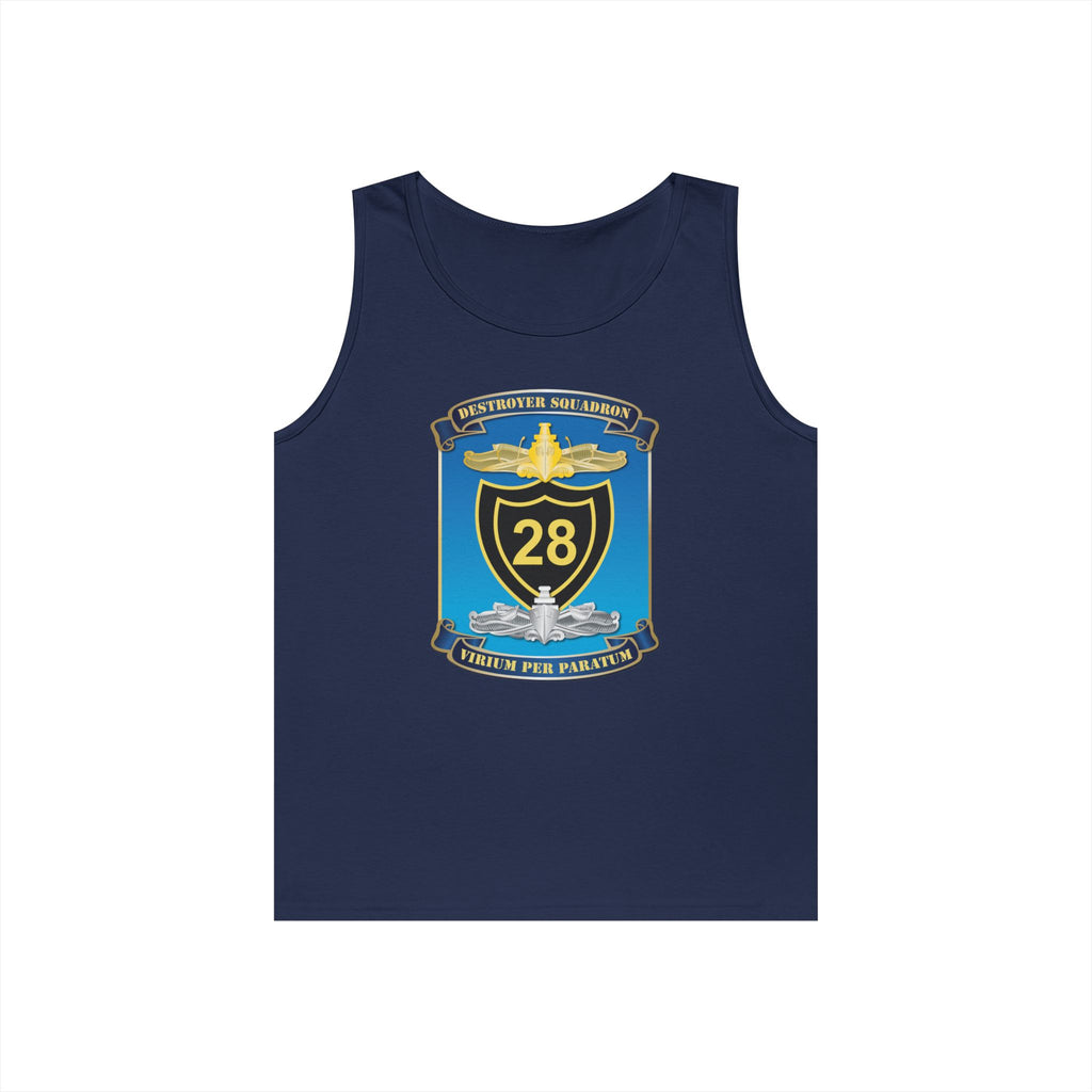 Unisex Heavy Cotton Tank Top - Navy - Destroyer Squadron 28 (DESRON-28) wo Txt
