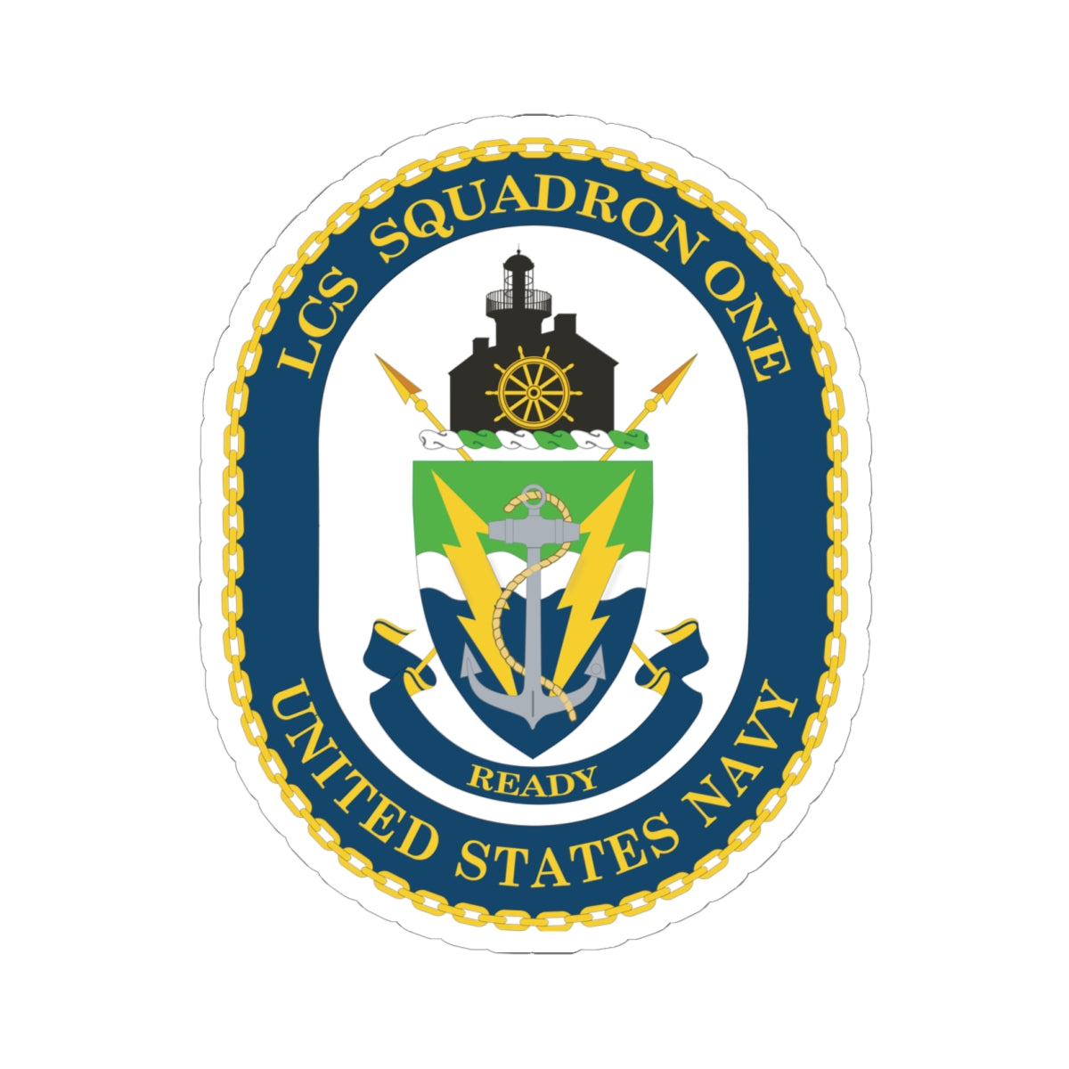 Kiss-Cut Stickers - Navy - LCS Squadron One (LCSRON 1) wo txt