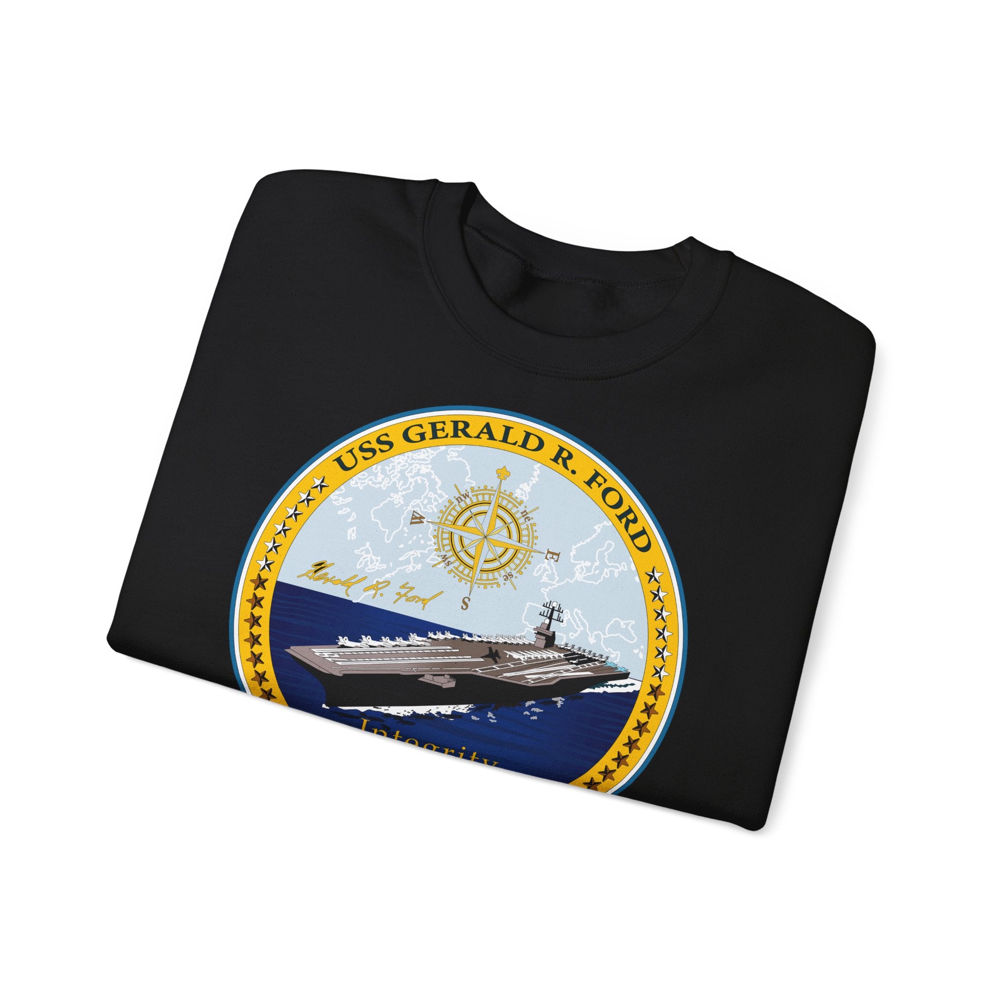 Unisex Heavy Blend™ Crewneck Sweatshirt - Navy - USS Gerald R. Ford (CVN-78) wo txt