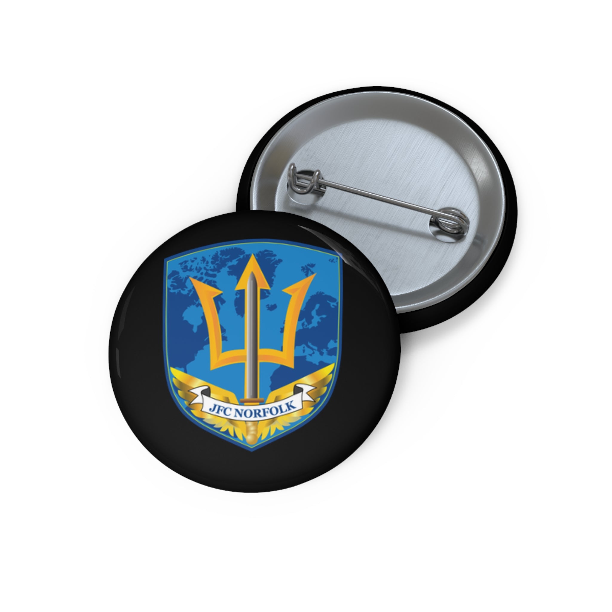 Custom Pin Button - Navy - Joint Force Command - Norfolk wo Txt X 300