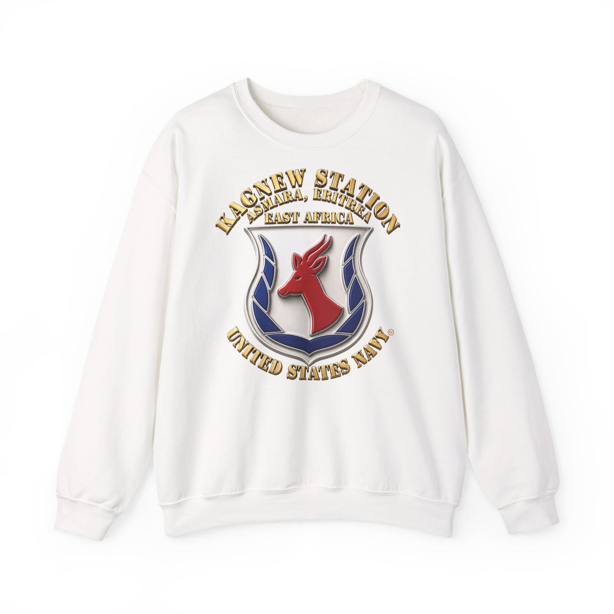 Unisex Heavy Blend™ Crewneck Sweatshirt - Navy - Kagnew Station - Asmara, Eritrea - East Africa - 3D X 300