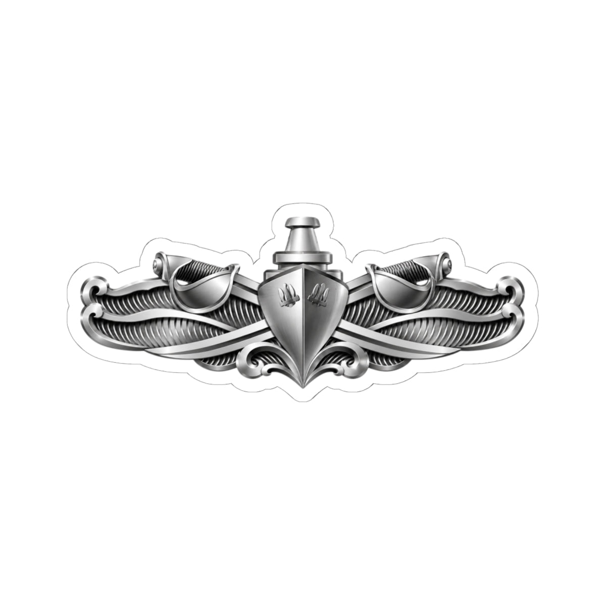 Kiss-Cut Stickers - Navy - Badge - Enlisted Surface Warfare Specialist (ESWS) wo txt - 3D - Enhanced