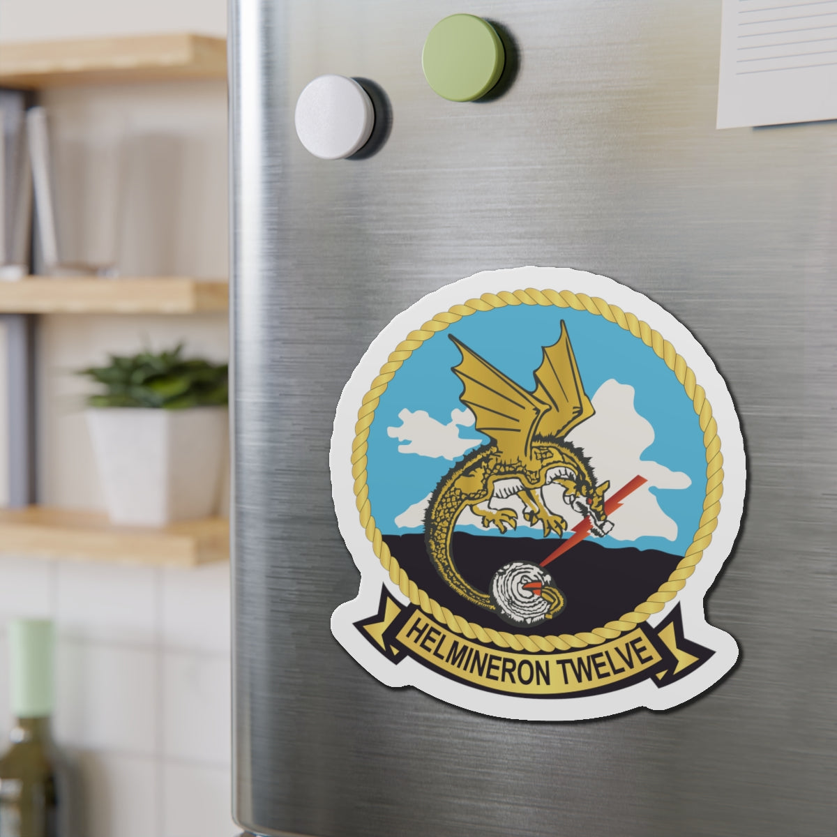 Die-Cut Magnet - Navy - Helmineron Twelve (HM-12) wo Txt