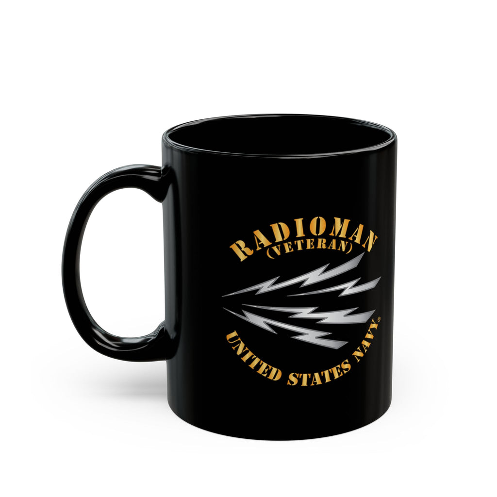 Black Mug (11oz, 15oz) - Navy - Rate - Radioman (RM) - Veteran