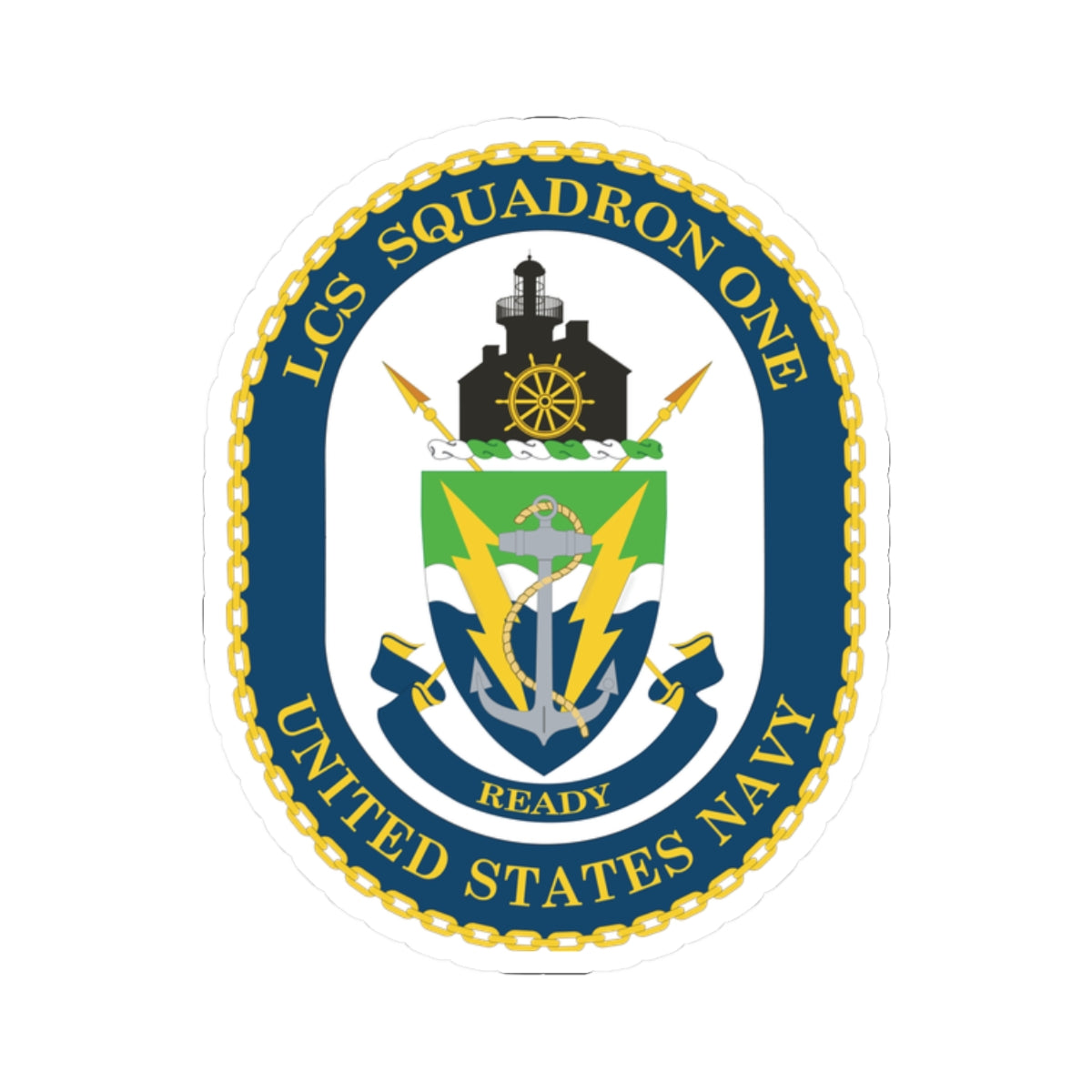 Kiss-Cut Stickers - Navy - LCS Squadron One (LCSRON 1) wo txt