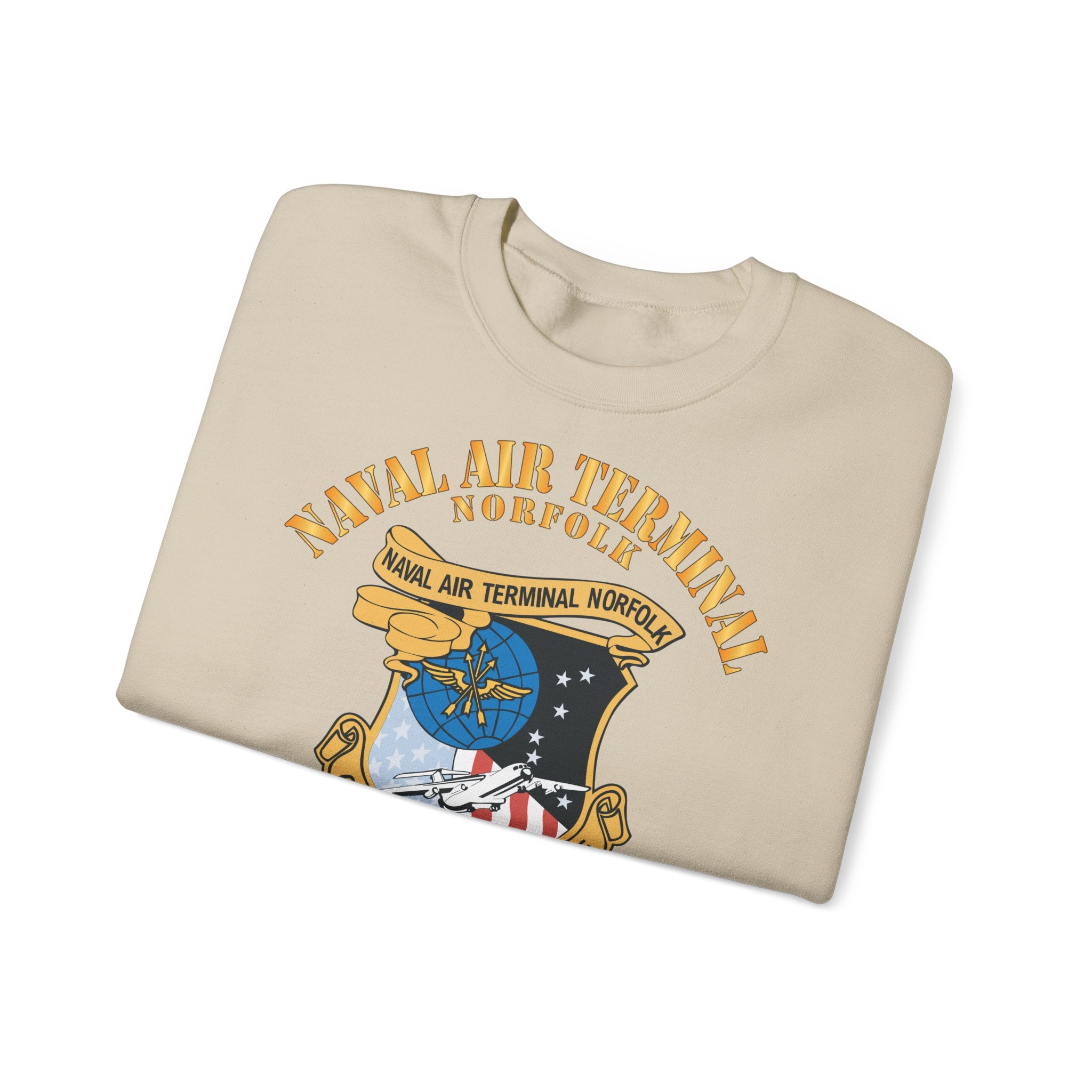Unisex Heavy Blend™ Crewneck Sweatshirt - Navy - Naval Air Terminal Norfolk