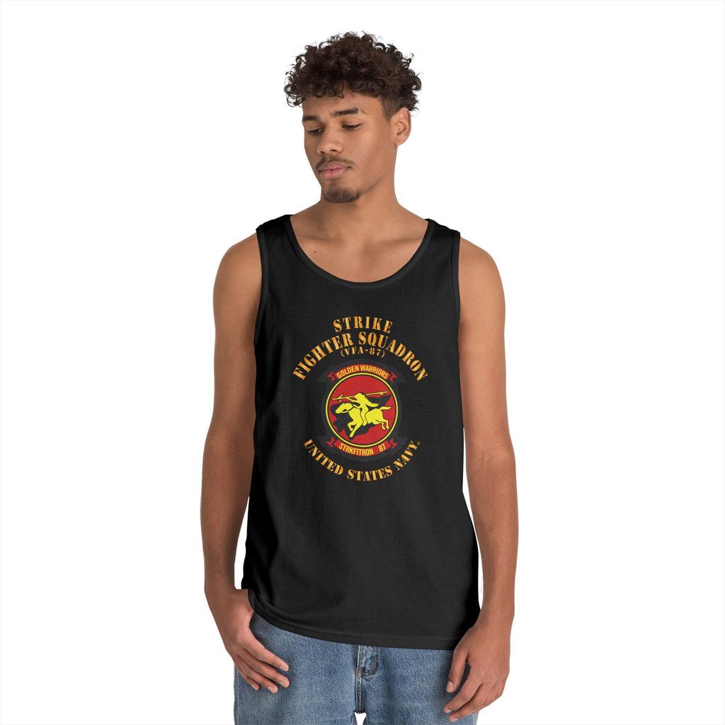 Unisex Heavy Cotton Tank Top - Navy - Strike Fighter Squadron 87 (VFA-87)
