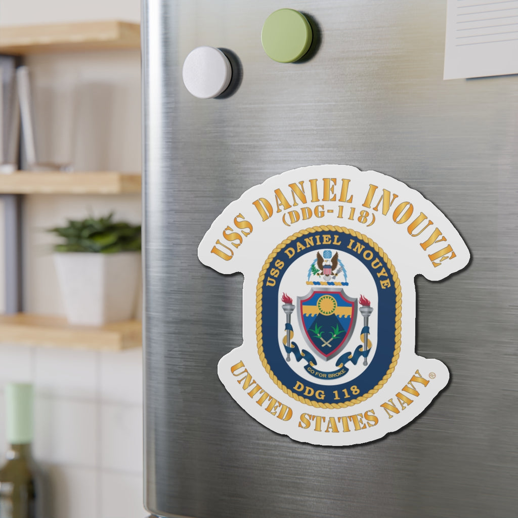 Die-Cut Magnet - Navy - USS Daniel Inouye (DDG-118)
