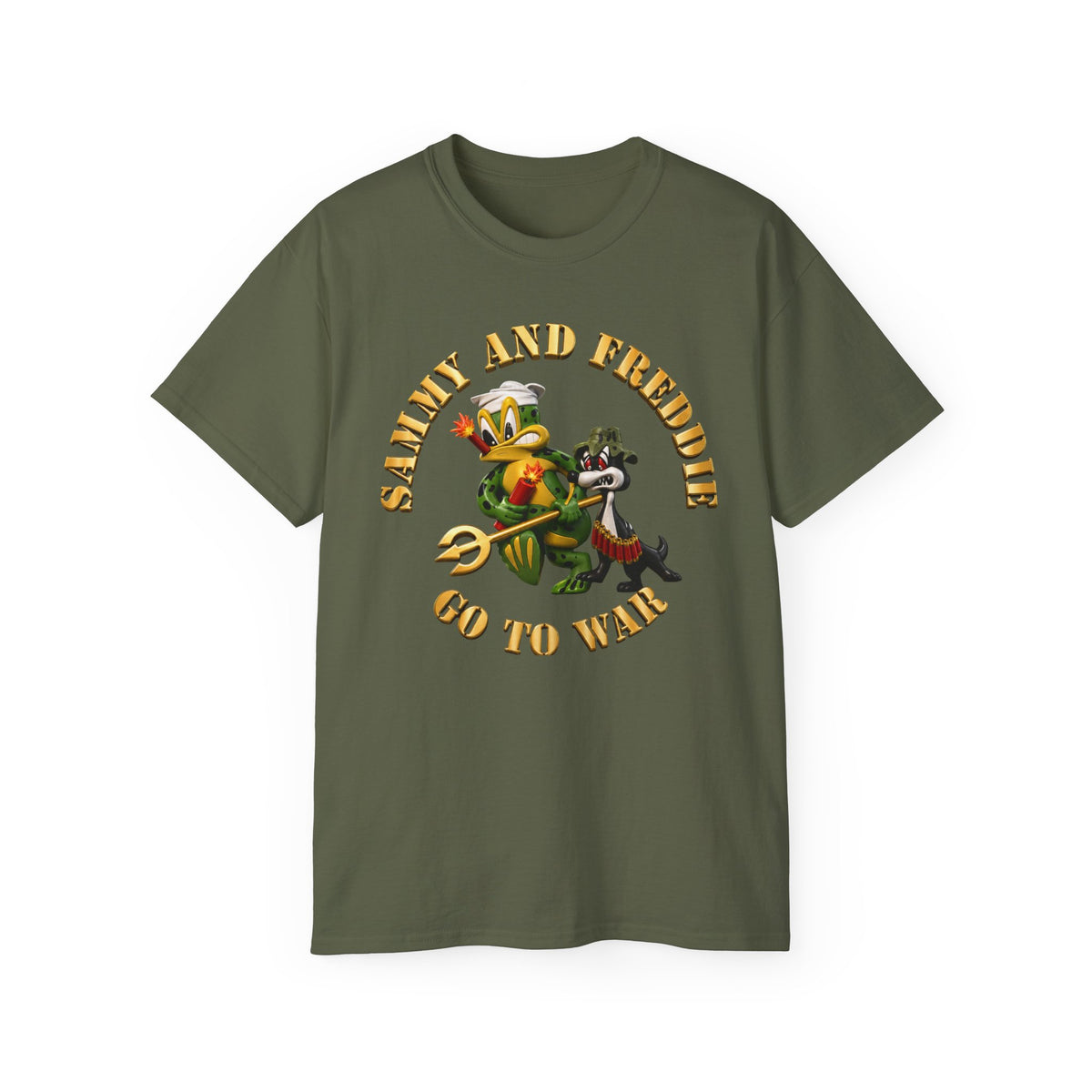 Unisex Ultra Cotton T-Shirt - Navy - SOF - Sammy - Freddie - Go to War - 3D - Enhanced