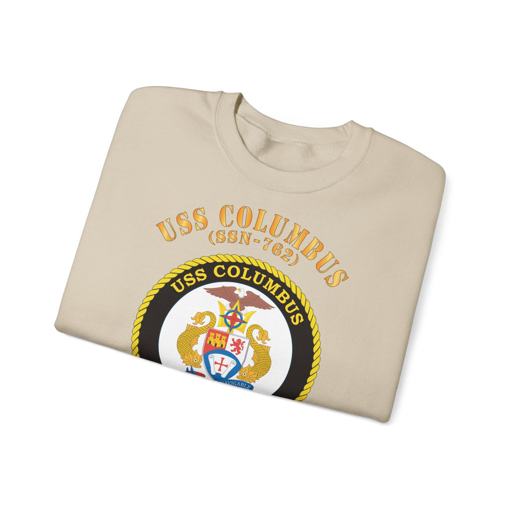 Unisex Heavy Blend™ Crewneck Sweatshirt - Navy - USS Columbus (SSN-762)