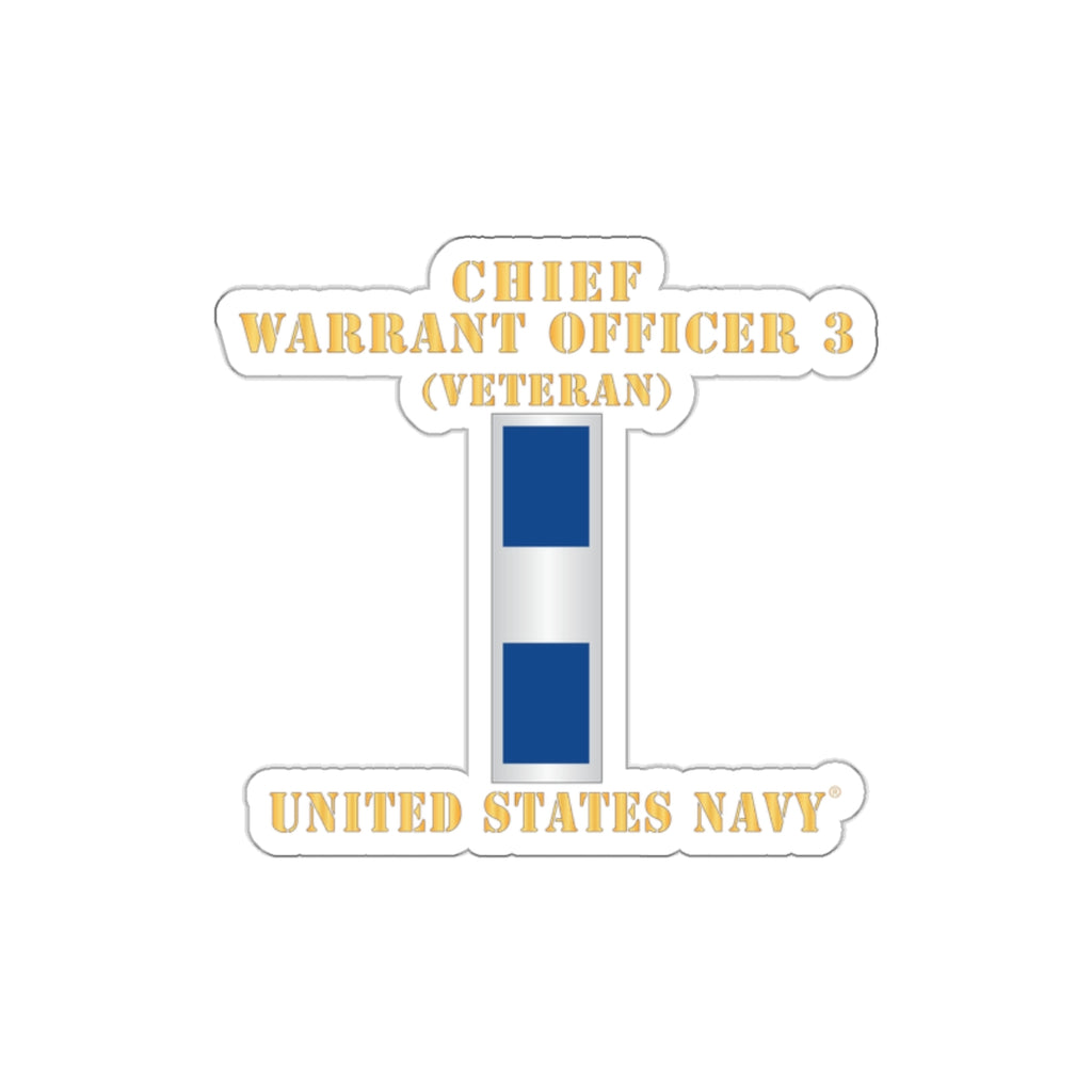Die-Cut Vinyl Sticker - Navy - Chief Warrant Officer 3 - CW03 - Veteran