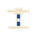 Die-Cut Vinyl Sticker - Navy - Chief Warrant Officer 3 - CW03 - Veteran